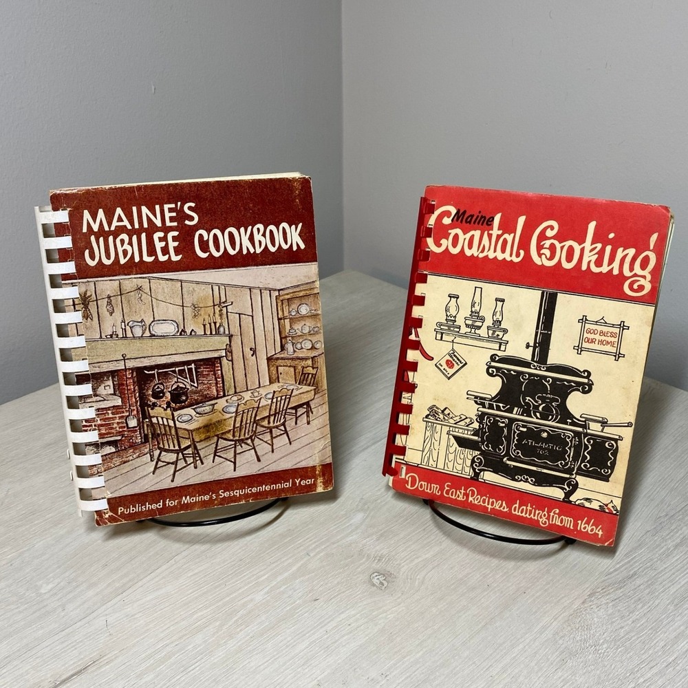Vintage Maine Cookbook Lot Maine's Jubilee Coastal Cooking Spiral Bound Books